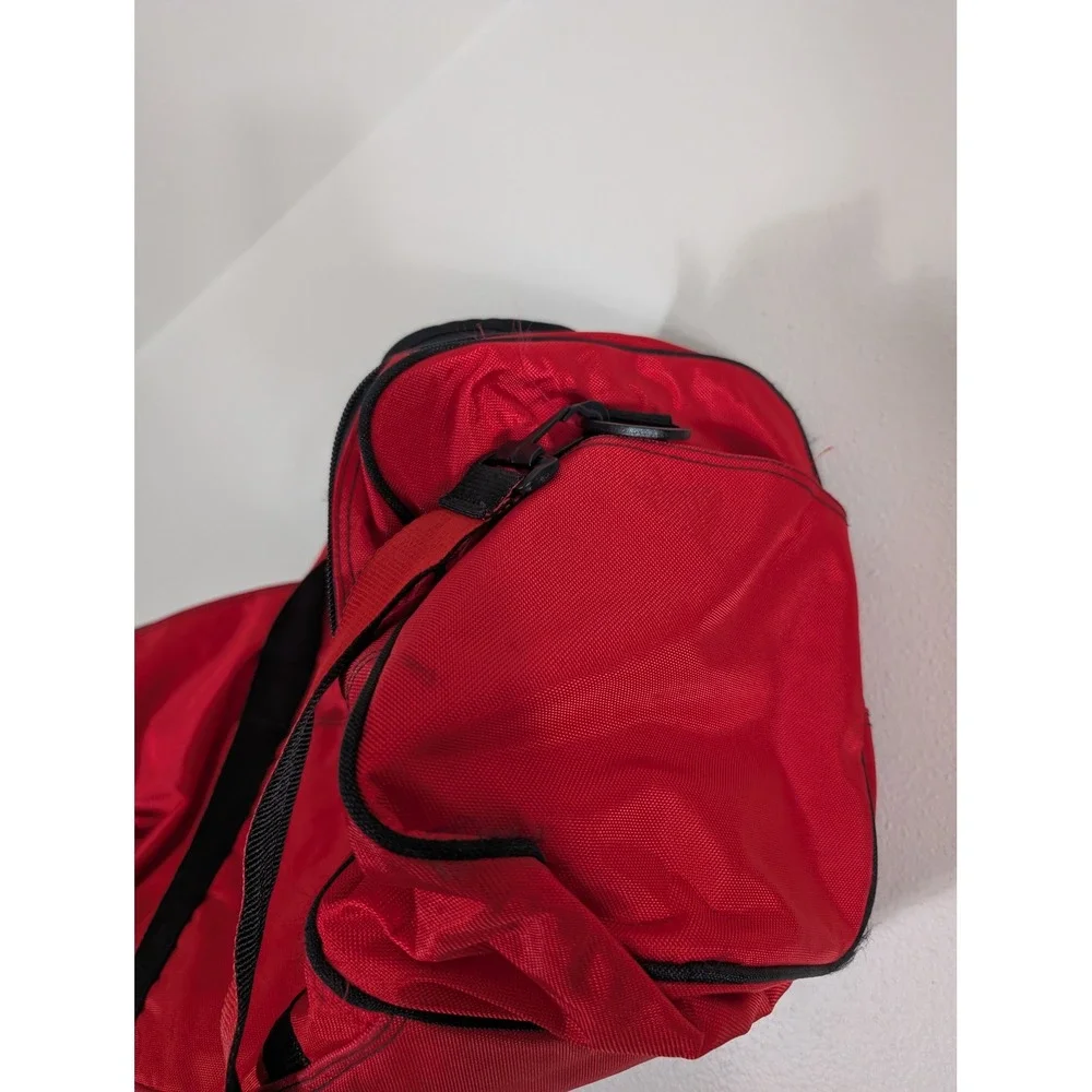 Vintage Marlboro Adventure Team Duffel Bag Red 90s Travel Gym Bag Large Logo - Picture 11 of 16